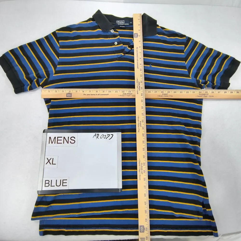 Polo by Ralph Lauren Short Sleeve Collared Polo Shirt Mens Size XL Blue Black